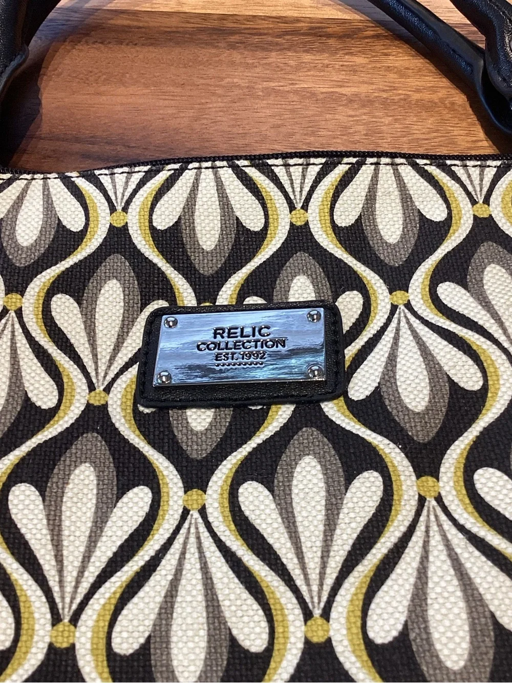 Relic by Fossil Satchel with Geometric pattern fabric Shoulder bag